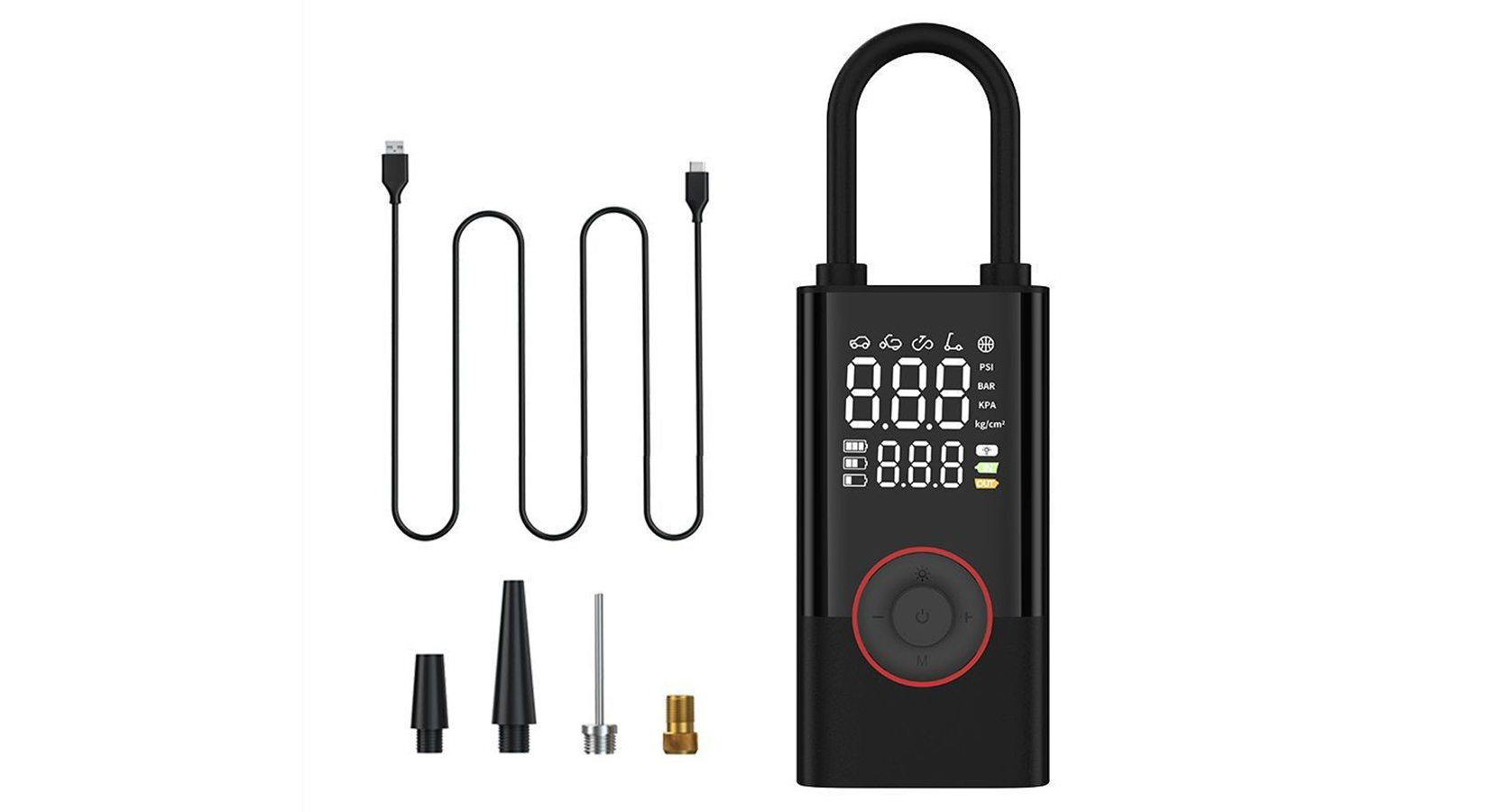 Portable Dual-Power Air Compressor Pump with Digital Display (ATJ-005)