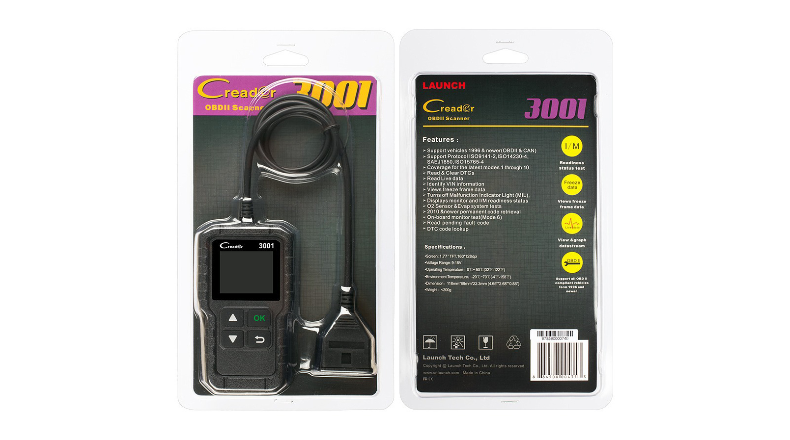 LAUNCH CR3001 OBD2 Code Reader (English Export Version)