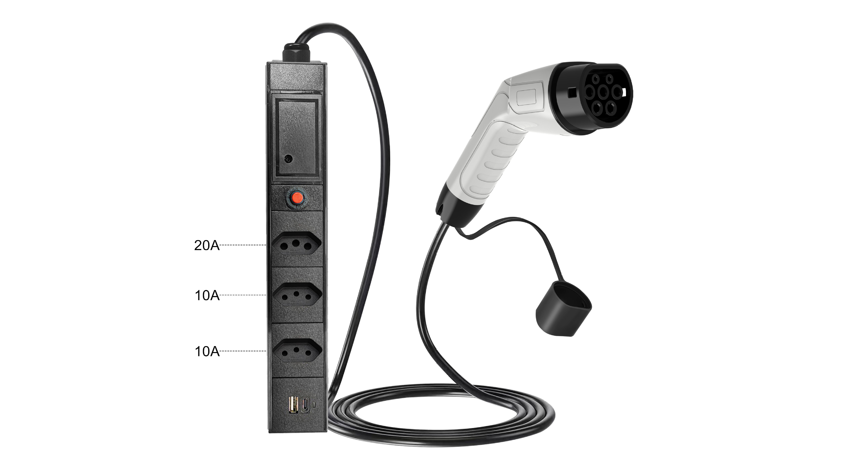 EV V2L Outdoor Discharge Gun with EU Strip (5m, 3.5kW)