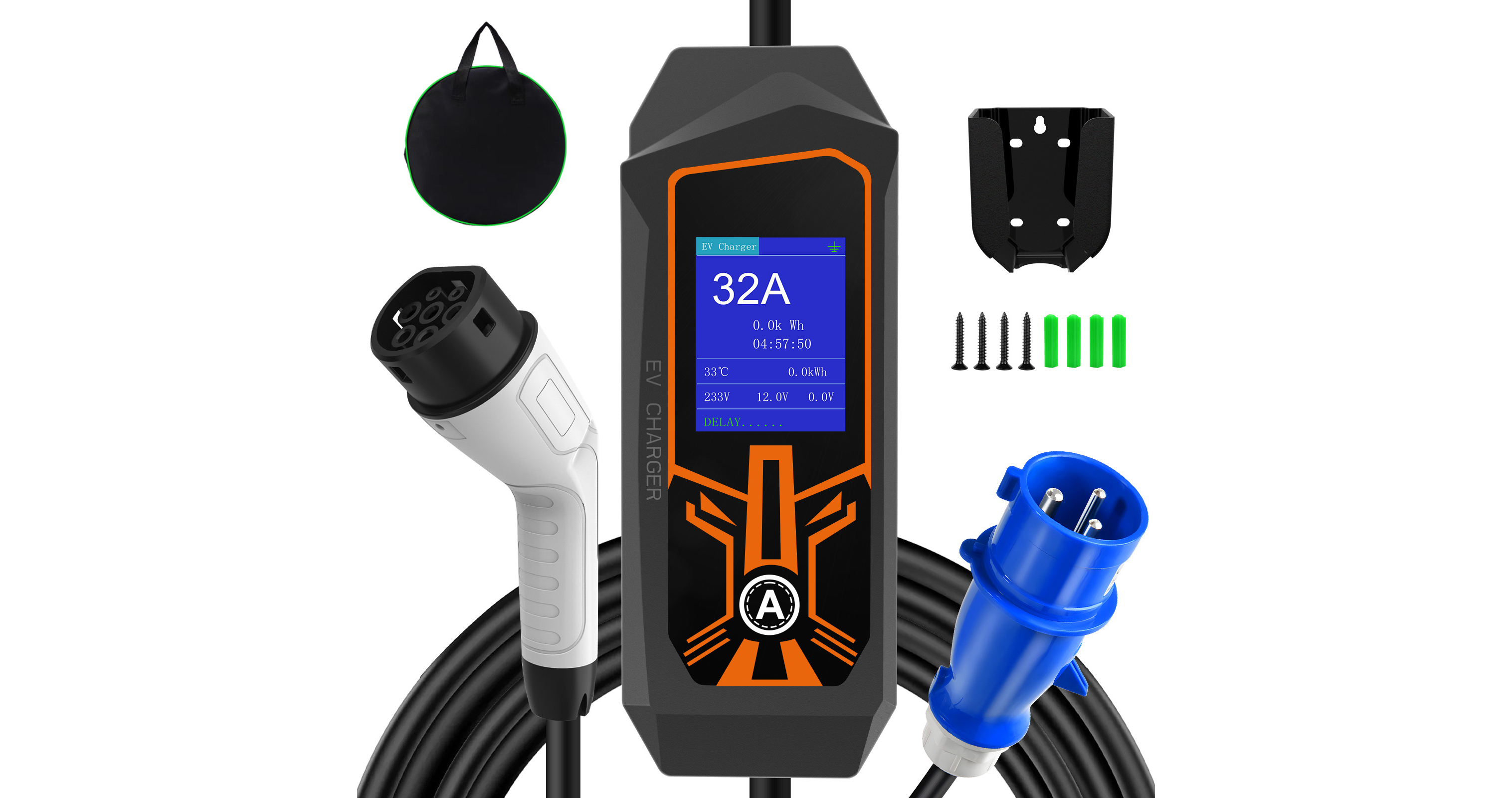 Portable EV Charger 7kW — Type 2 to AU Plug (5m)