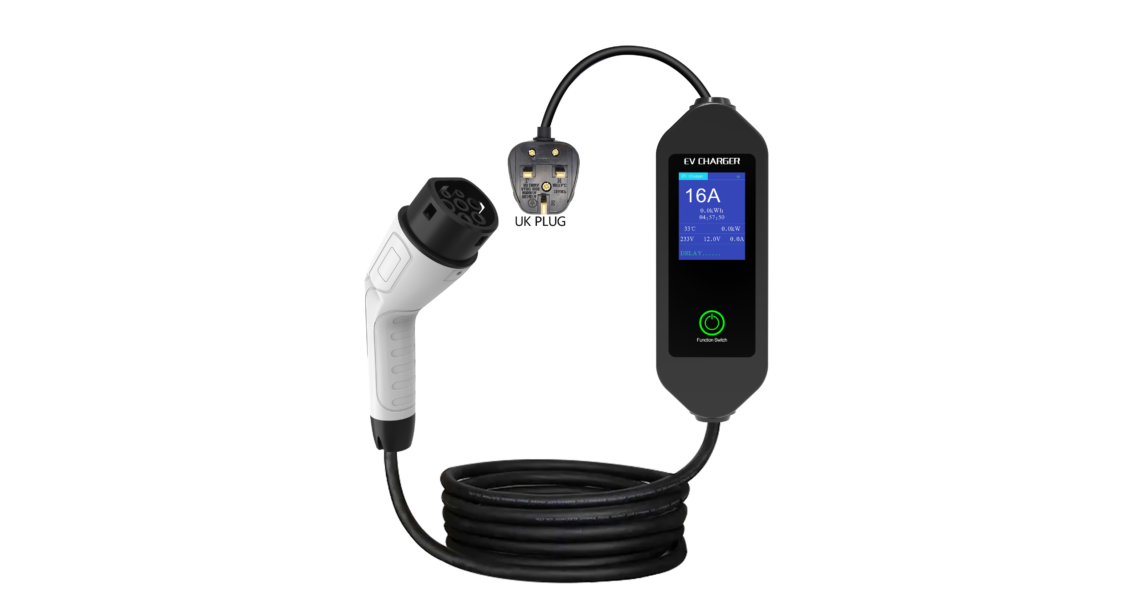 Type 2 Portable EV Charger 7kW/3.5kW — EU Standard, Indicator Light (5m)