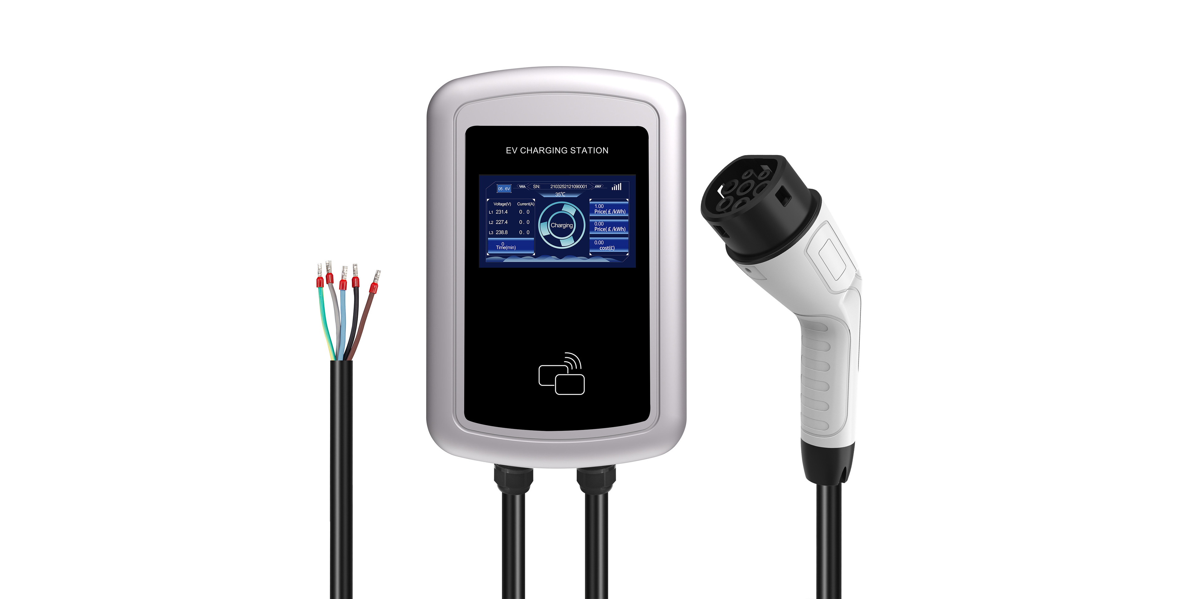 Smart Wall-Mount EV Charger — EU Type 2, 11kW/22kW, WiFi/BT/RFID/4G
