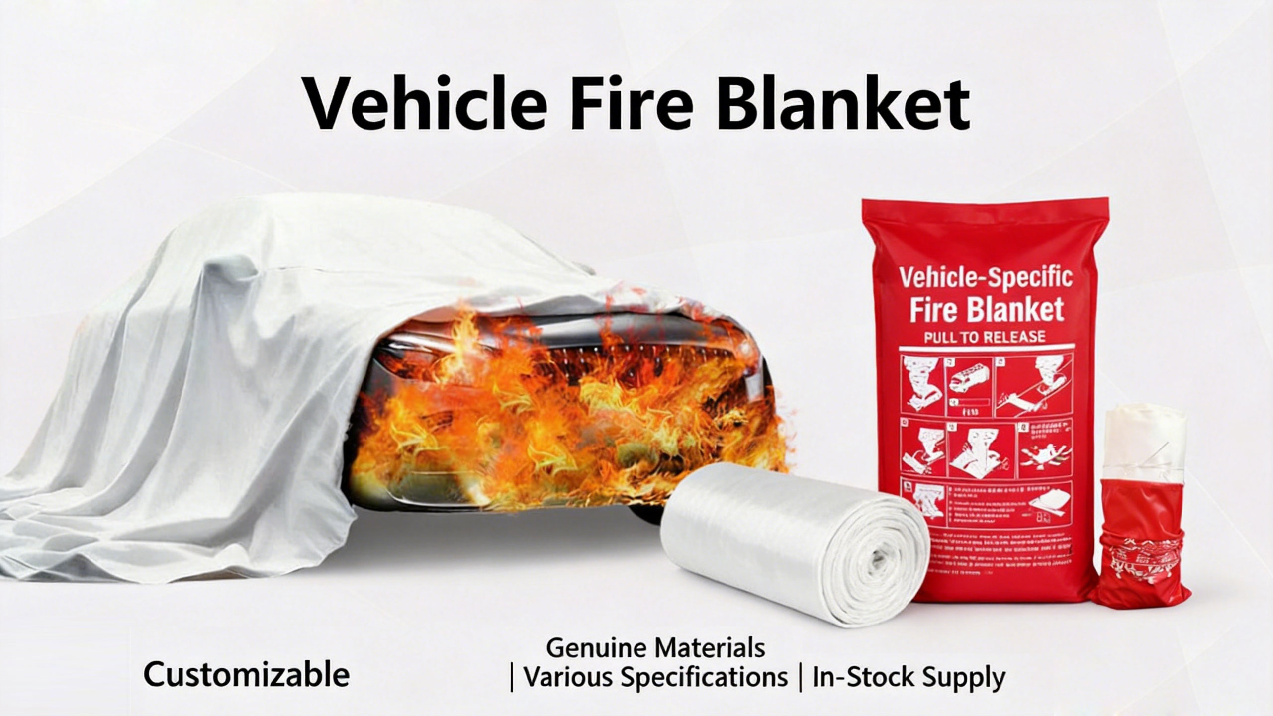 Thickened Fibreglass EV Fire Blanket — 800–1000°C, 6m×8m / 6m×9m